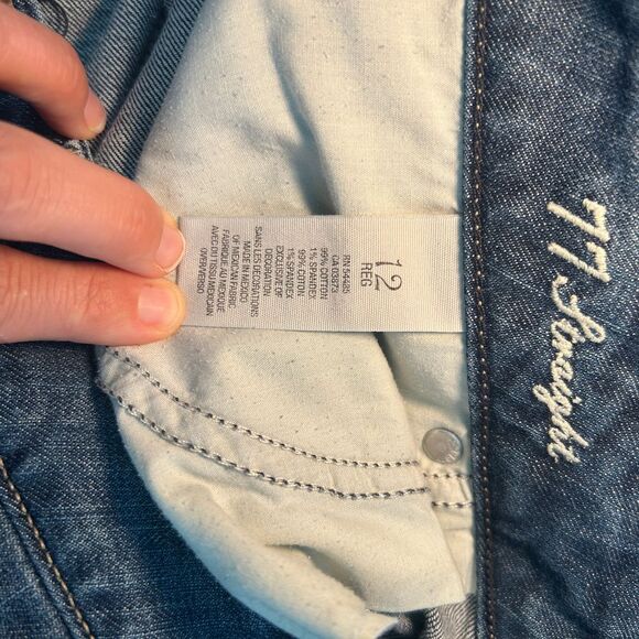 American Eagle Jeans 77 Straight 12R Regular 12 Medium Wash Mid Rise Blue Denim - Picture 6 of 7